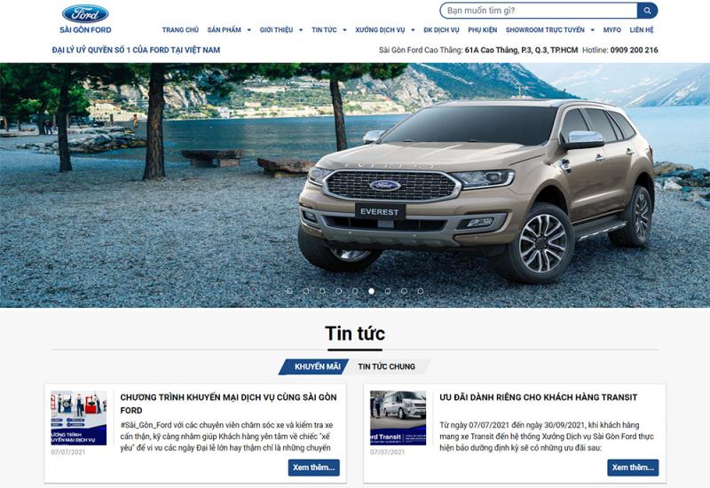 hiết kế website Sài Gòn Ford