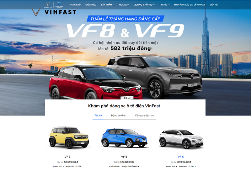 Thiết kế website VinFast Kiên Giang
